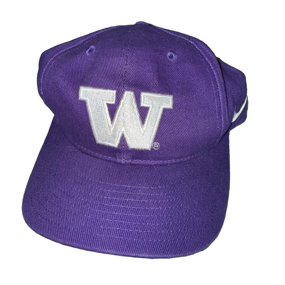Vintage 90s Washington Huskies Nike Team Sports Snapback Hat Cap